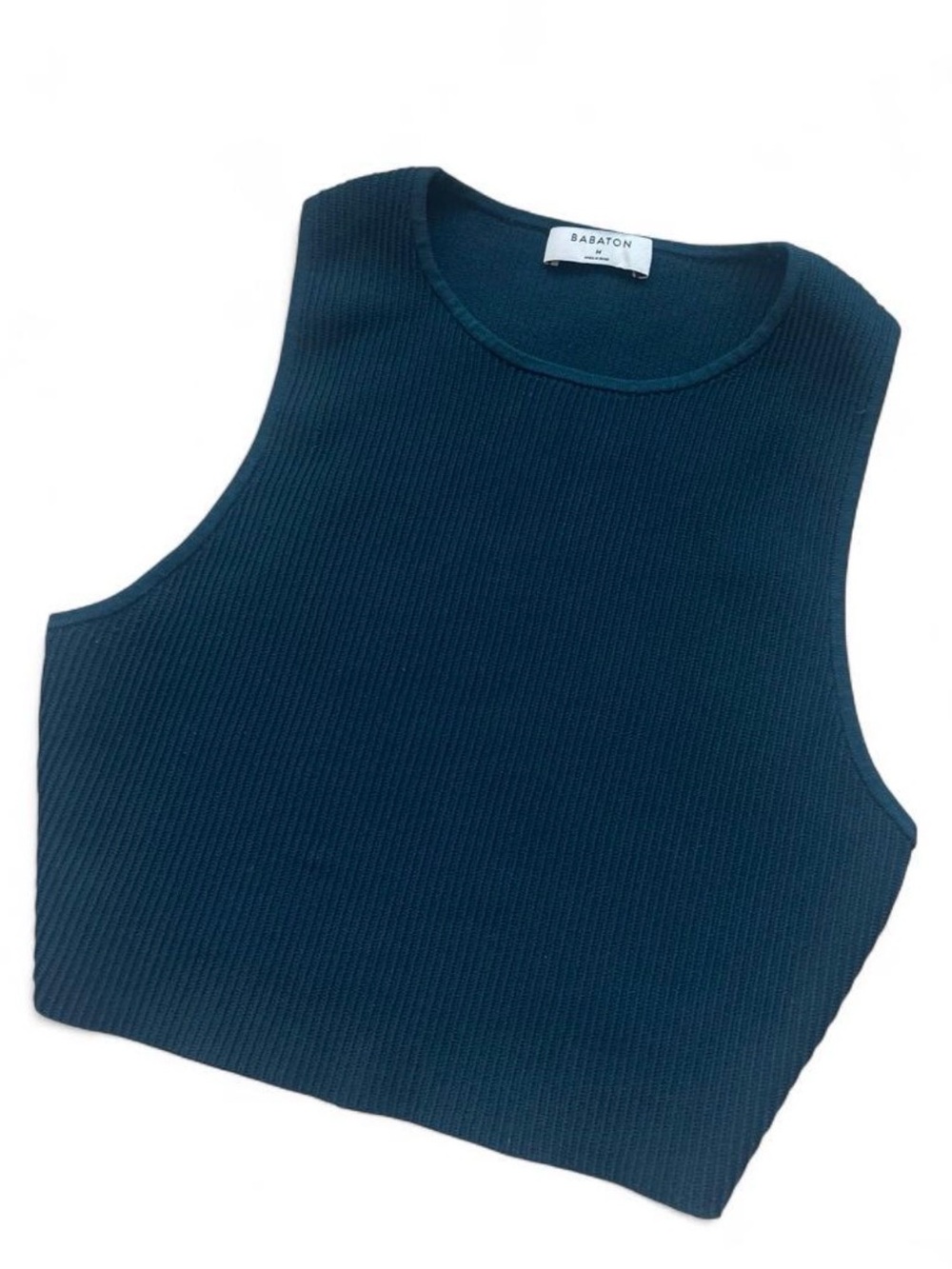 ARITZIA Babaton Sculpt Knit Racer Cropped Tank | SIZE MEDIUM (DARK TEAL)
